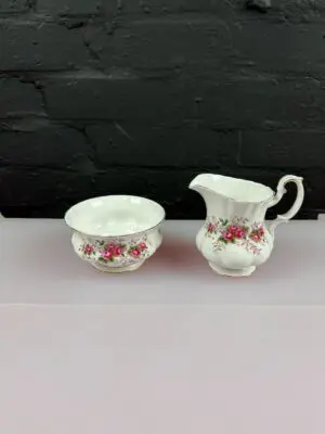 Royal Albert Lavender Rose Milk Cream Jug 10.5 cm & Large Open Sugar Bowl 2 Sets