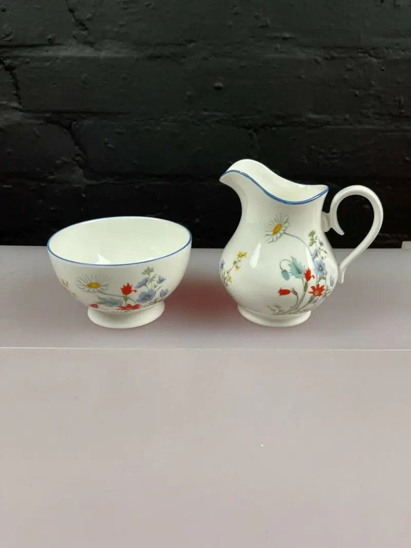 Royal Albert Summer Breeze Milk / Cream Jug 12 cm and Open Sugar Bowl Set
