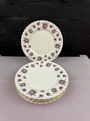 Royal Albert Sweet Violets Salad Plates 21 cm Wide Set of 6