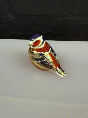 Royal Crown Derby Chaffinch Paperweight Gold Stopper LV 1992 1st Quality