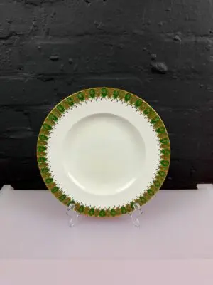 Royal Crown Derby Green and Gilt Heraldic Dinner Plate 10.5" Wide