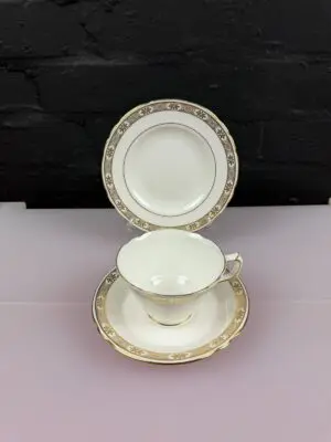 Royal Crown Derby Kensington A.1334 Tea Trio Cup Saucer and Side Plate Set RARE