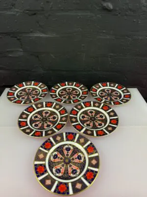 Royal Crown Derby Old Imari 1128 Tea Side Plates 16 cm Wide Set of 6 1st Quality