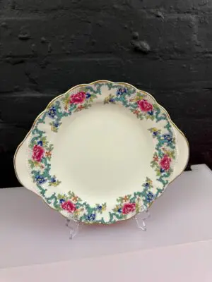 Royal Doulton Booths Floradora Gold TC1127 Eared Cake / Bread Plate 28.5 cm Wide