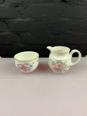 Royal Doulton Expressions Carmel Milk / Cream Jug 4" and Open Sugar Bowl Set
