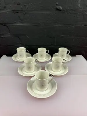 Royal Doulton Morning Star Coffee Cups and Saucers Set of 6