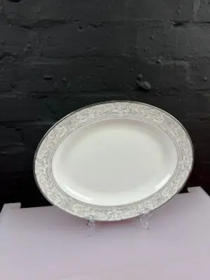 Royal Doulton Naples Platinum H5269 Oval Carving Serving Platter Plate 13.75"