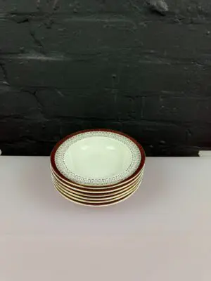 Royal Grafton Majestic Red Rimmed Cereal / Soup Bowls 17.5 cm Wide Set of 6