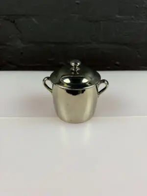 Royal Worcester Lustre Silver Smooth Handled Covered Sugar Marmalade Jam Pot