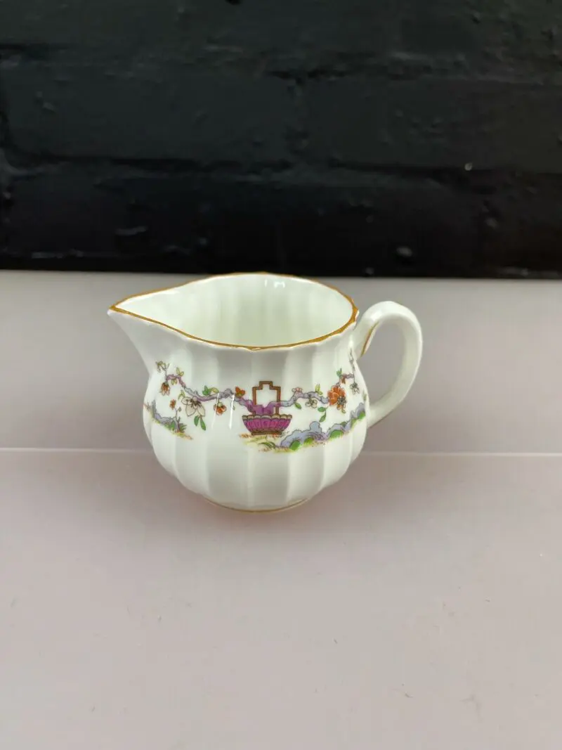 Royal Worcester Pekin Fluted Creamer Cream Jug 2.5" High