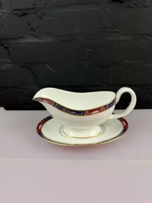 Royal Worcester Prince Regent Gravy Boat / Sauce Jug and Stand / Drip Plate Set