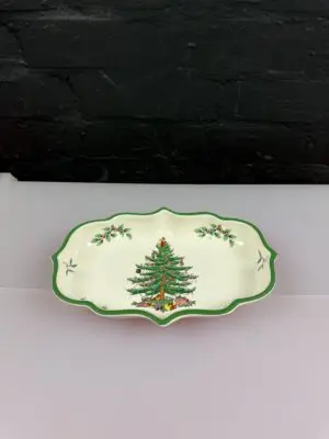 Spode Christmas Tree Spike Vegetable Serving Dish 9.25" x 6.25"