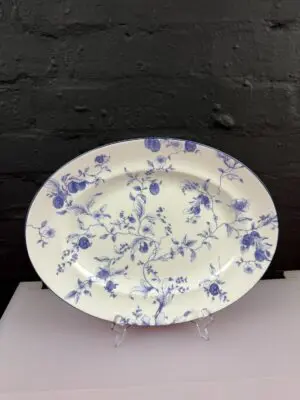 Wedgwood Blue Plum Oval Carving Serving Platter Plate 14" x 11" 2 Available RARE