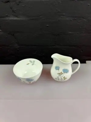 Wedgwood Ice Rose Milk / Cream Jug 4.5" High and Large Open Sugar Bowl 3 Sets