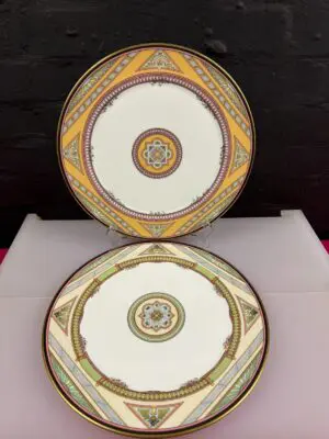 Wedgwood Metallised Decorated 12.75" Chargers Platters Plates Set of 2