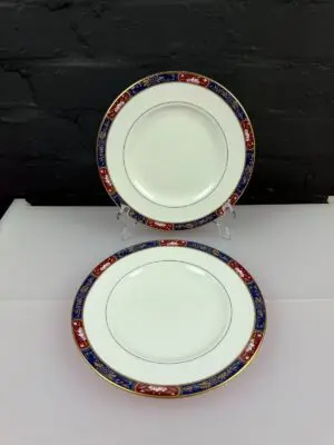 2 x Royal Worcester Prince Regent Salad Plates 20.5 cm Wide Set