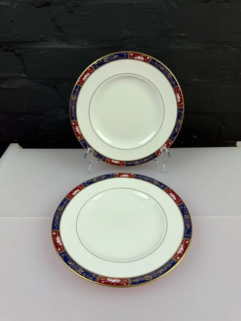 2 x Royal Worcester Prince Regent Salad Plates 20.5 cm Wide Set