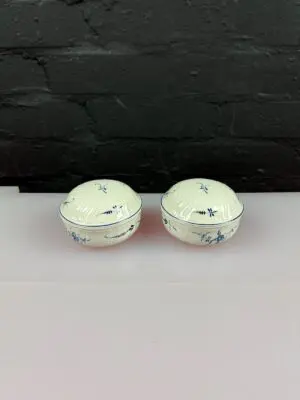 2 x Villeroy & and Boch Luxembourg Vieux Covered Trinket Dishes / Pots 4" Wide