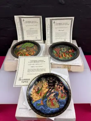 3 x Bradford Exchange Vintage Russian Legends Collectors Plates Boxed with Certs
