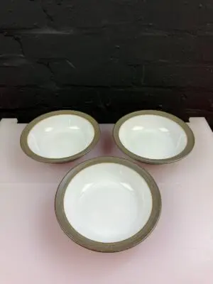 3 x Denby Marrakesh Cereal Nowls 18 cm Wide No Pattern on Rims