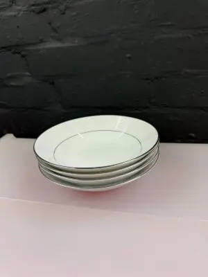 4 x Noritake Tahoe 2585 Soup Cereal Bowls 19 cm Wide Set