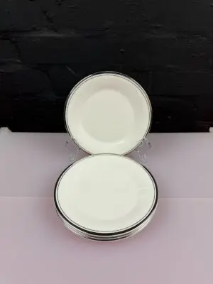 4 x Royal Doulton Platinum Concord H5048 Tea / Side Plates 17 cm Wide Set