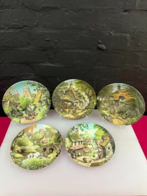 5 x Coalport Tale of a Country Village Robert Hersey Collectors Plates