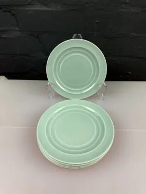 6 x Branksome China Graceline Tea / Side Plates Green 6.5" Wide 2 Sets Available