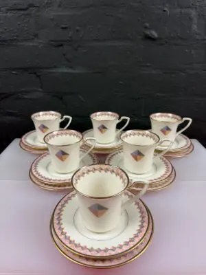 6 x Noritake Momentum 7734 Tea Trios Cups Saucers and Side Plates Set