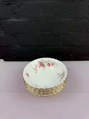 6 x Royal Albert Lavender Rose Cereal Bowls 16 cm Wide Set