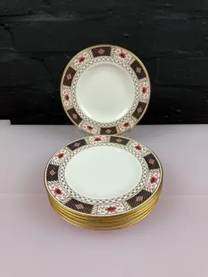 6 x Royal Crown Derby Border A1253 1st Quality Tea Side Plates 16 cm Wide Set