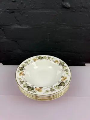 6 x Royal Doulton Larchmont TC1019 Rimmed Pasta / Soup Bowls 23 cm Wide Set
