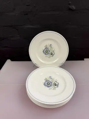 6 x Wedgwood Glen Mist Salad Plates 8.25" Wide Set