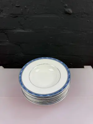 8 x Royal Doulton Atlanta H5237  Rimmed Soup Bowls 20.5 cm Wide Set