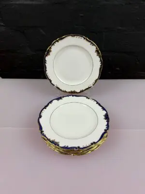 Coalport 9235 Admiral Cobalt Blue Tea / Side Plates 5.75" Wide Set of 6