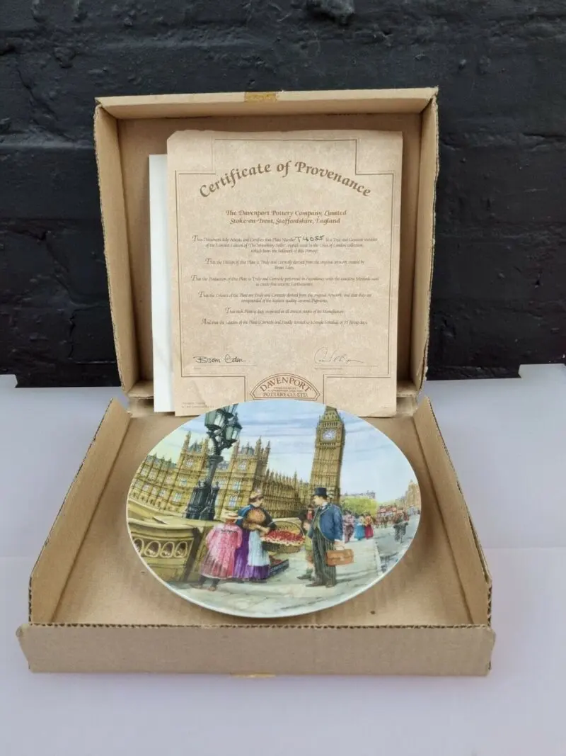 Davenport The Strawberry Seller Plate Boxed Coa