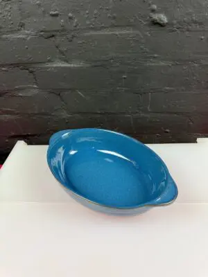 Denby Boston Blue Handled Oval Roasting Baking Serving Dish 12.75" x 8" x 2.75"
