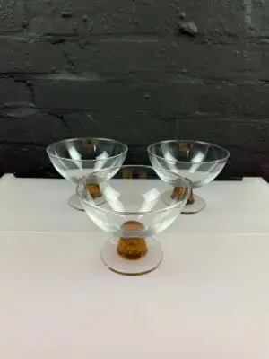 Denby Cinnamon Glass Dessert Bowls 5.25" Wide x 4" High Set of 3