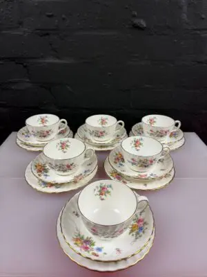 Minton Marlow Tea Trios Cups Saucers and Side Plates Set of 6