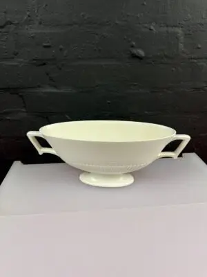 Moonstone Wedgwood Etruria Barlaston Cream Oval Planter Vase 15.5" x 5" x 5.75"