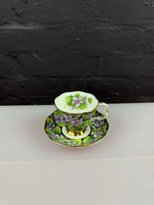 Royal Albert Provincial Flowers Purple Violet Tea Cup and Saucer Set