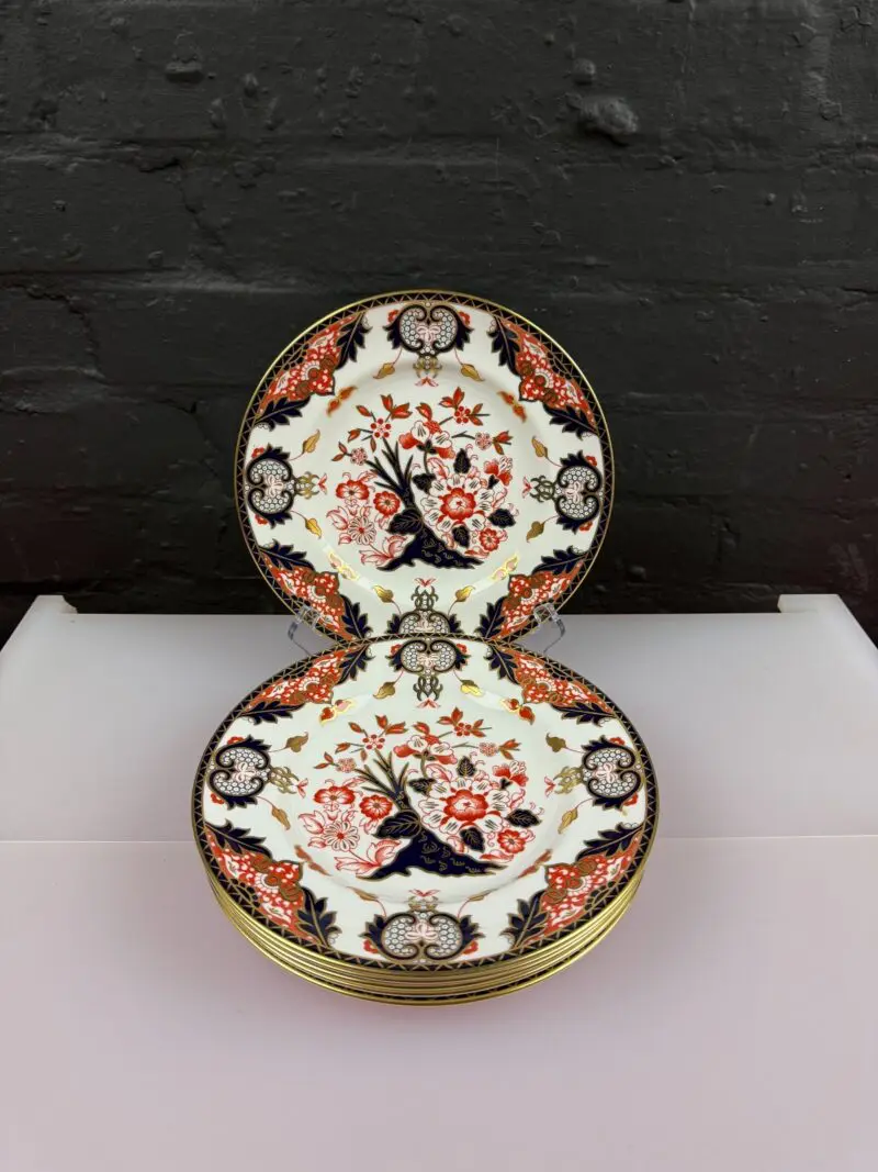 Royal-Crown-Derby-Japan-Kings-Pattern-Salad-Plates-22-cm-Wide-Set-of-6-New-227051893163 Royal Crown Derby Japan Kings Pattern Salad Plates 22 cm Wide Set of 6 New
