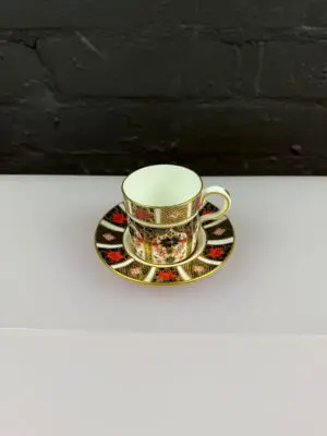 Royal Crown Derby Old Imari 1128 Coffee Cup and Saucer 1st Quality XL 1977