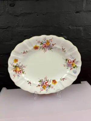 Royal Crown Derby Posies Oval Carving Serving Platter Plate 14.75" x 12.75" 1986