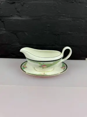 Royal Doulton Vogue Awakening TC1162 Gravy Boat / Sauce Jug and Stand Set