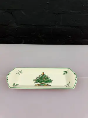 Spode Christmas Tree Rectangle Mint Sweet Serving Tray 23 cm x 8 cm