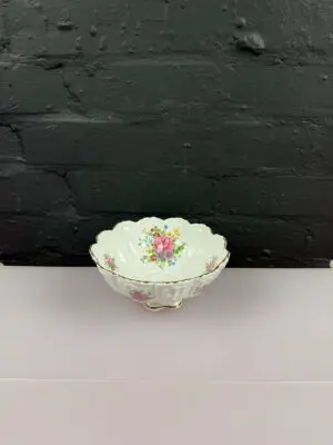 Vintage Queens Rosina China Footed Flower Sweet Bowl 6.5" Wide x 3" High