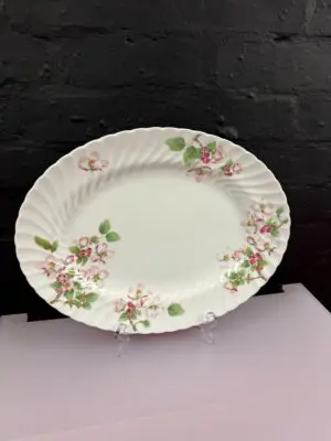 Wedgwood Apple Blossom Large Oval Carving Serving Platter Plate 15.5" x 12"