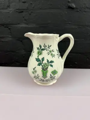 Wedgwood Barlaston Green Leaf Queens Shape Large Water Jug 6.75" High