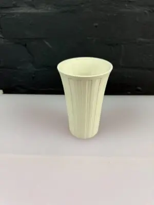 Wedgwood Jasper Ware Cream Night and Day Vase / Beaker 13 cm High